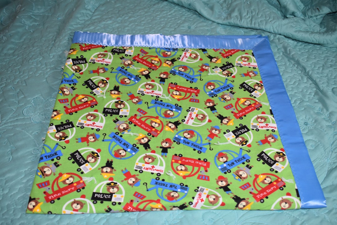Baby/toddler Blanket 23 Teddy Bears and Emergency Vehicles - Etsy