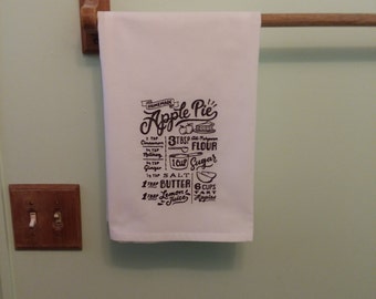 Apple pie embroidered kitchen towel