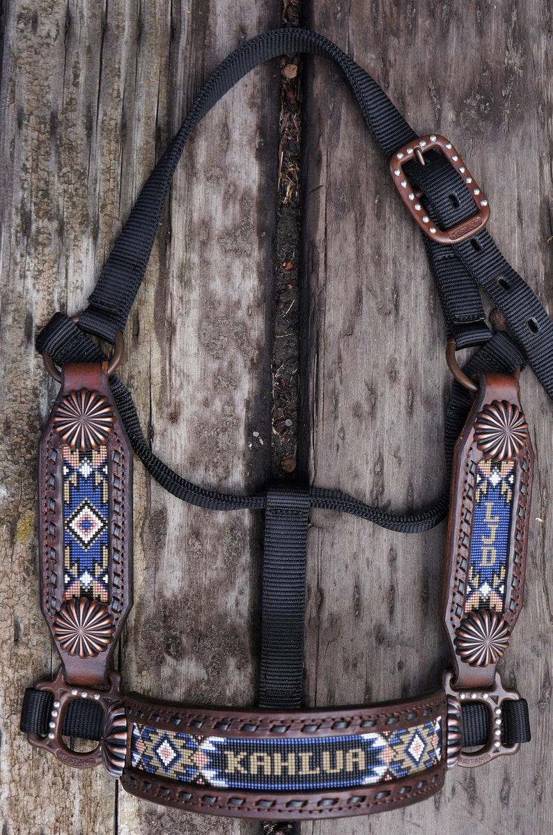 Custom/Personalized Leather Beaded Horse Halter Deluxe Etsy