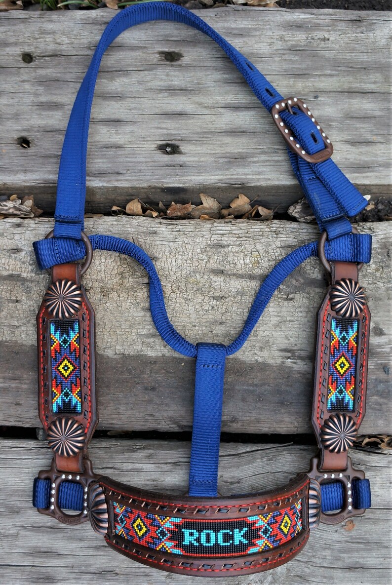 Custom/Personalized Leather Beaded Horse Halter Deluxe Etsy