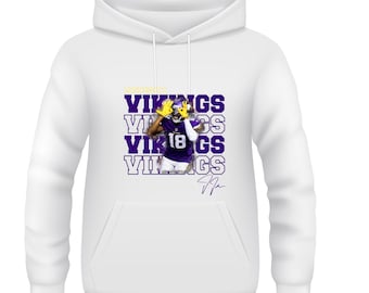 Justin Jefferson Football Game Day Design File, Football T Shirt Design, T Shirt Design Template, Perfect for Sublimation or DTF  Vikings