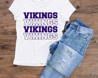 Vikings voetbalwedstrijd dag ontwerpbestand, voetbal T-shirtontwerp, T-shirtontwerp png, perfect voor sublimatie Vikings, Minnesota Football