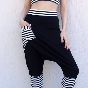 Pantalones casuales y cómodos/Pantalones negros para diario/Pantalones negros extravagantes/Pantalones de pierna ancha/Pantalones de tiro caído/Pantalones negros sueltos/YANORA
