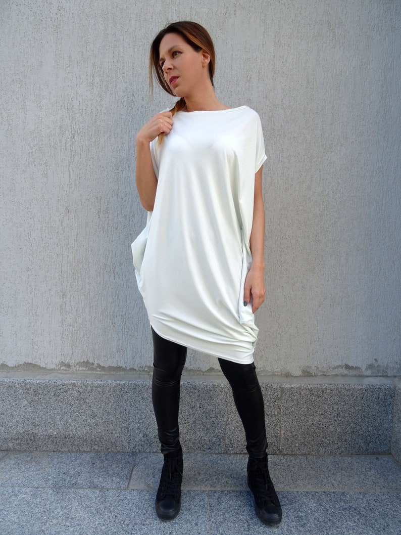 Plus Size Tunic/white Tunic/oversize Tunic/womens Etsy