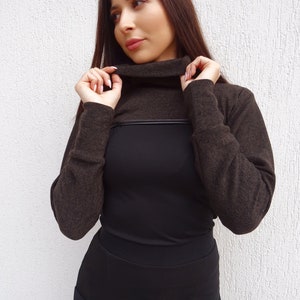 Knitted Women Bolero/Bolero Shrug/Black Knit Bolero/Women Shrug/Bolero Top/Evening Bolero/Long Sleeve Shrug/Plus Size Bolero/YANORA image 1