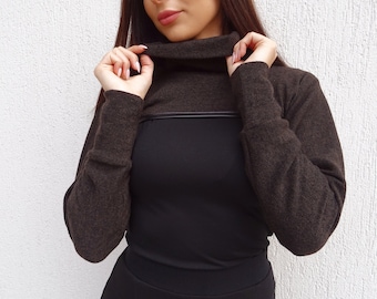 Knitted Women Bolero/Bolero Shrug/Black Knit Bolero/Women Shrug/Bolero Top/Evening Bolero/Long Sleeve Shrug/Plus Size Bolero/YANORA