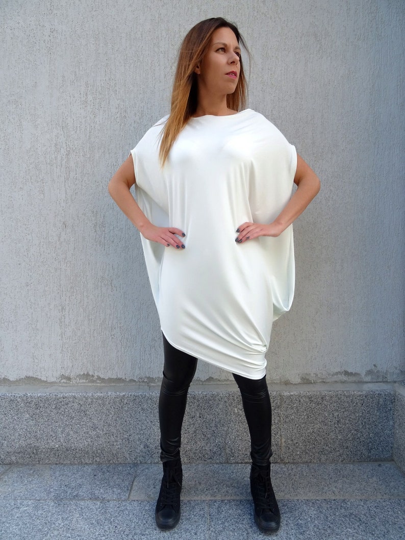 Plus Size Tunic/white Tunic/oversize Tunic/womens Etsy