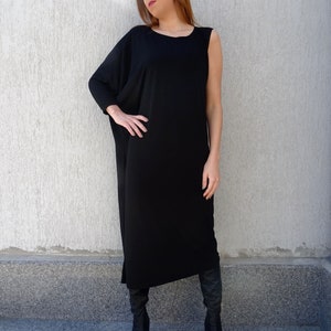 Kaftan Dress/Black Kaftan/Plus Size Dress/Oversize Dress/Women Kaftan/Black Maxi Dress/Asymmetric Dress/Long Dress/Womens Dress/YANORA image 7