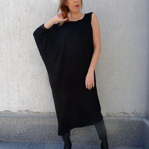 Kaftan Dress/Black Kaftan/Plus Size Dress/Oversize Dress/Women Kaftan/Black Maxi Dress/Asymmetric Dress/Long Dress/Womens Dress/YANORA image 6