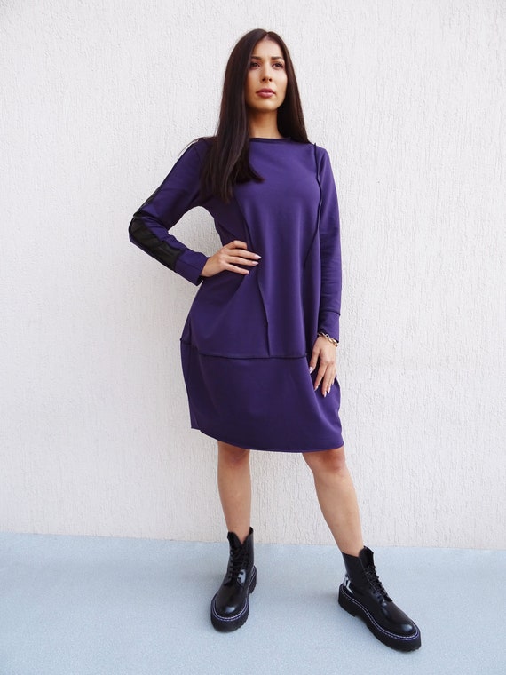 white christmas dresses Cute Black and Purple Tulle Short Sleeves Party Dress, Tulle Short Hom –  Cutedressy main image 0
