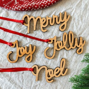 Wooden Christmas Gift Tags Christmas Wrapping Accessories Gift Embellishments Reusable Gift Tags Holiday Gift Tags Unique Gift Tag image 1