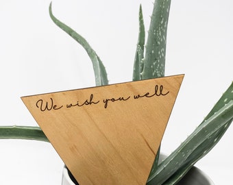 We Wish You Well Planter Tag - Good Luck Gift - Congratulations Gift - Graduation Gift - New Job Gift - Garden Stake - Flower Pot Tag