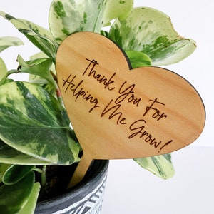 Pflanzgefäßanhänger zur Wertschätzung des Lehrers - Holzpflanzenanhänger - Geschenk zum Schulende - Geschenkideen für Lehrer - Gartenpfahl - Blumentopfanhänger