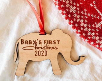 Babys First Christmas Ornament - Wooden Christmas Ornament - Babys First Ornament - Newborn Christmas - Personalized Baby Ornament