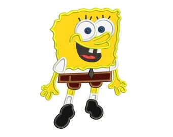 Spongebob Applique Design - Spongebob Squarepants Applique Design Instant Download