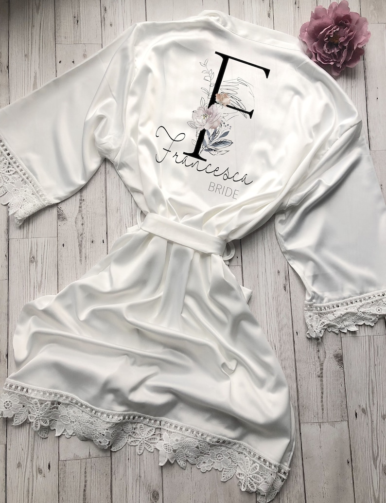 Bride Robe Personalised Wedding Robe Bridal Dressing Gown Etsy UK