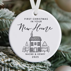 Personalised New Home Ceramic Christmas Decoration - Housewarming Gift - New Home Bauble - First Home Christmas Decoration - CD394
