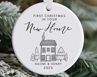Personalised New Home Ceramic Christmas Decoration - Housewarming Gift - New Home Bauble - First Home Christmas Decoration - CD394