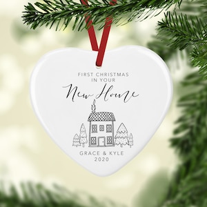 Personalised New Home Ceramic Christmas Decoration - Housewarming Gift - New Home Bauble - First Home Christmas Decoration