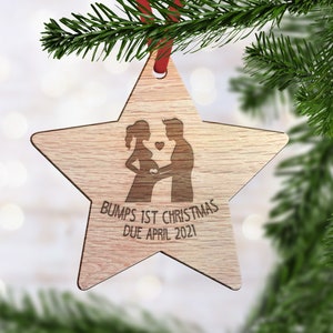 Personalised Bumps First Christmas Decoration - Baby Due Date - Pregnancy Bauble - Pregnancy Announcement