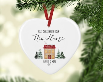 Personalised New Home Ceramic Christmas Decoration - Housewarming Gift - New Home Bauble - First Home Christmas Decoration