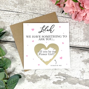Will You Be Our Flower Girl Surprise Scratch Card - Flower Girl Card - Wedding Cards - Bridesmaid Card