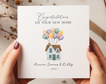 Personalised New Home Card - New Home Gift - Congratulations On Your New Home - Happy Moving Day - New Home Card For Friends