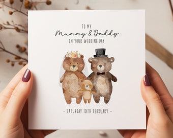 Personalised Mummy And Daddy Wedding Card - Parent Wedding Card - Wedding Day Card - Wedding Card - Mr & Mrs Card - C1161
