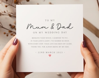 To My Parents On My Wedding Day Card  - Mum & Dad Wedding Card - Wedding Morning Cards - C1169
