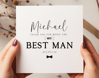 Thank You Best Man Card - Personalised Best Man Card - Wedding Cards - C1322