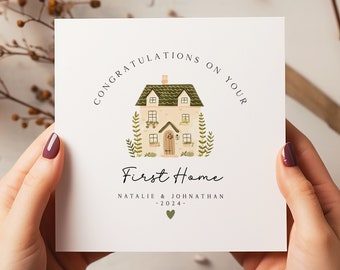 Personalised First Home Card - New Home Gift - Congratulations On Your New Home - Happy Moving Day - New Home Card For Friends - C1341