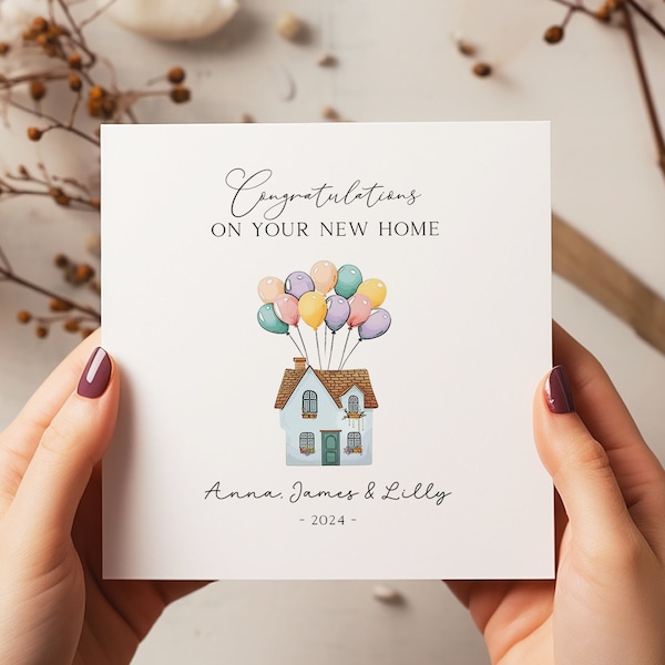 Personalised New Home Card - New Home Gift - Congratulations On Your New Home - Happy Moving Day - New Home Card For Friends - C105
