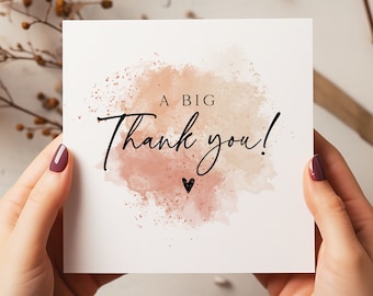 Thank You Card - Personalised Card - A Big Thank You