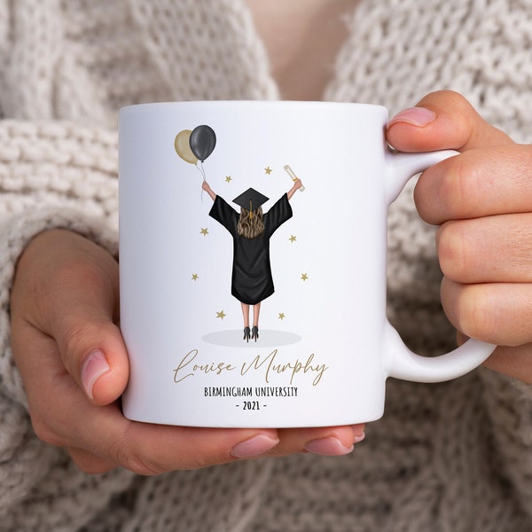 Personalised Graduation Mug - Celebration Mug - Graduation Greeting Mug - Girl Graduation Mug - So She Did