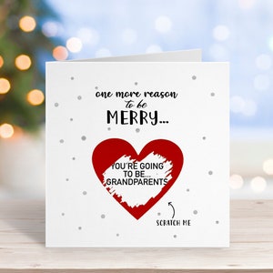 Personalised Christmas Family Pregnancy Announcement Scratch Card - First Time Parents - New Baby - Surprise Pregnancy - Pregnancy reveal