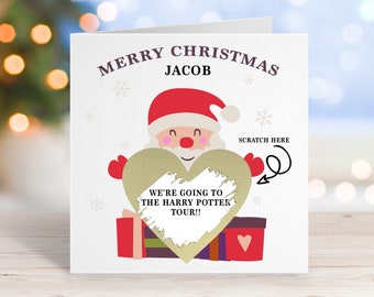 Personalised Scratch Surprise Christmas Card - Surprise Christmas Gift - Travel Christmas Gift - Christmas Scratch Card - Christmas Card