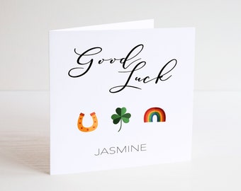 Personalised Good Luck Card - Card For Luck - Wishing Luck - Good Luck Wish - Shamrock