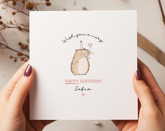 Personalised Capybara Birthday Card - Happy Birthday - Cute Animal Card - Birthday Card - C2469