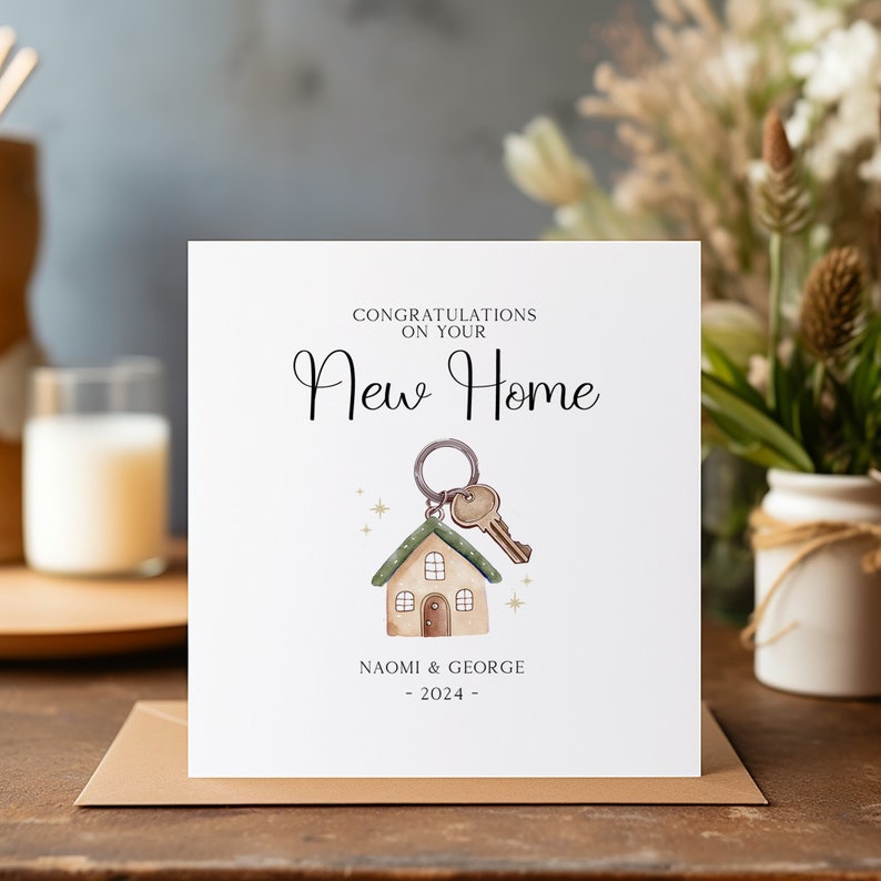 Personalised New Home Card New Home Gift Congratulations On Your New Home Happy Moving Day New Home Card For Friends image 1