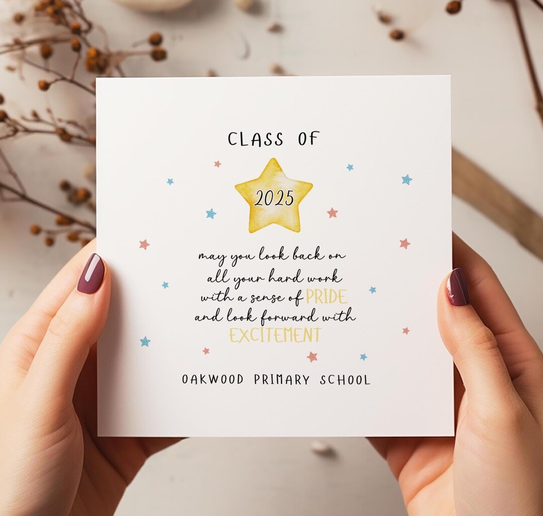 Personalised Primary or Secondary School Leaver Card - Year 6 or 11 ...