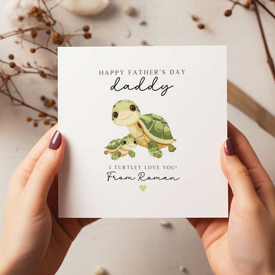 Happy Father's Day Card - Daddy Turtle Card - Father's Day Card ...