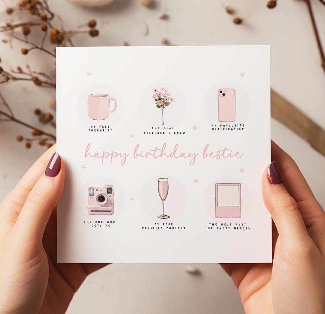 Personalised Funny Best Friend Birthday Card – Happy Birthday Bestie ...