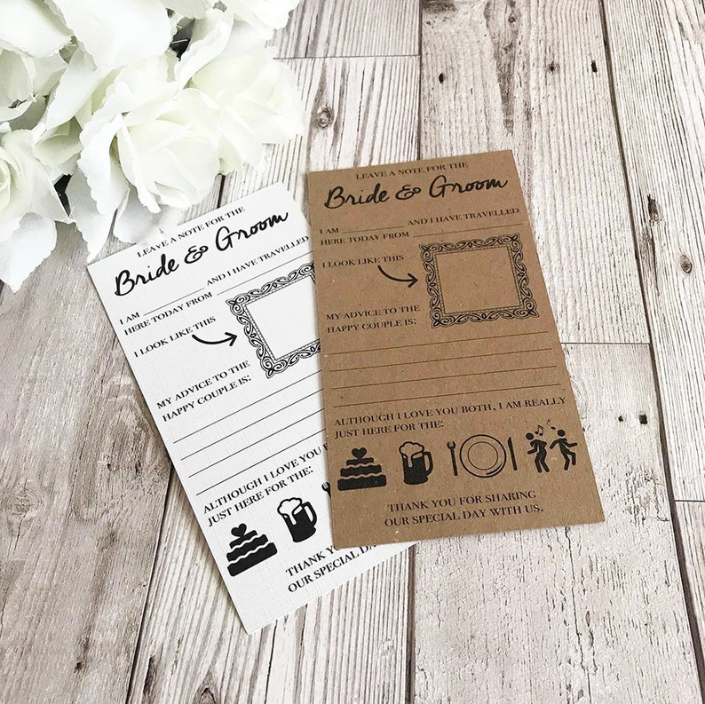 Pack of 10 Advice for bride and groom cards