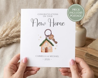 Personalised New Home Card - New Home Gift - Congratulations On Your New Home - Happy Moving Day - New Home Card For Friends - C108