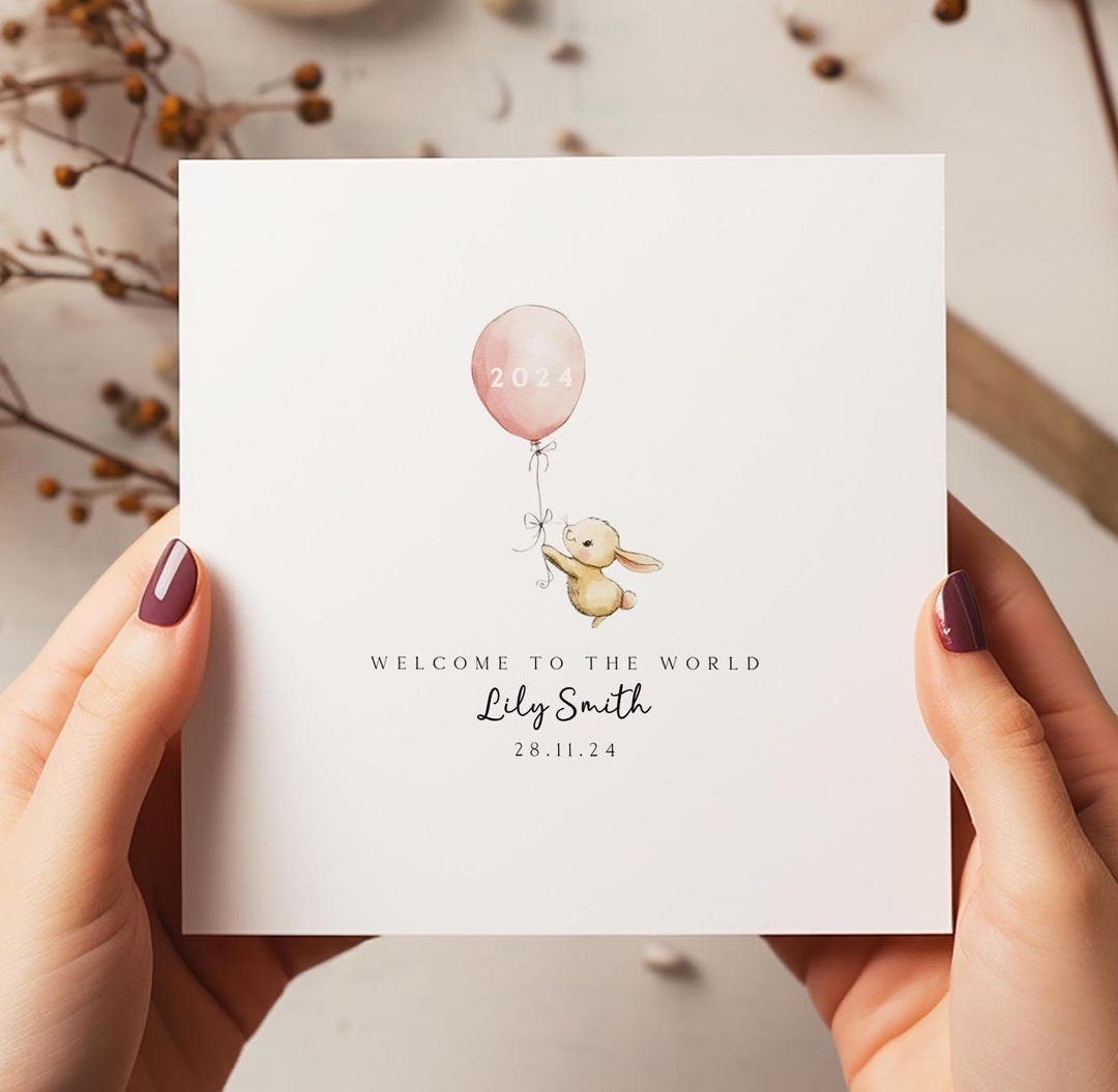 New Baby Girl Card - Welcome to the World - Keepsake - New Born ...