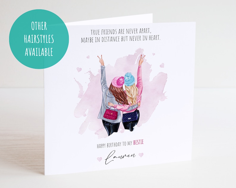 Personalised Bestie Birthday Card Best Friend Birthday Card Etsy UK