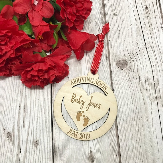 Personalised Baby Due Date Christmas Decoration Pregnancy Etsy