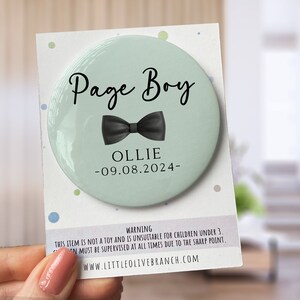 Personalised Page Boy Badge - Wedding Badge - Page Boy Gift
