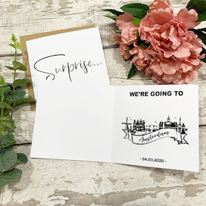 Carte de révélation de vacances Landmark personnalisée - Week-end Break Reveal - We're Going Away Card