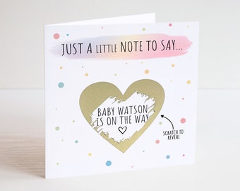 Personalised Pregnancy Announcement Scratch Card - First Time Parents - New Baby - Surprise Pregnancy - Pregnancy reveal